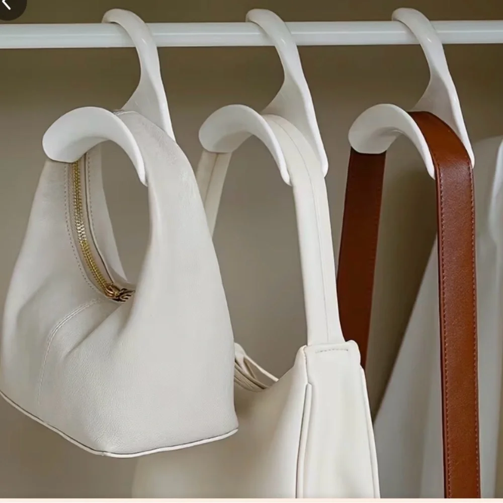Sleek White Handbag Hangers. Set of Five